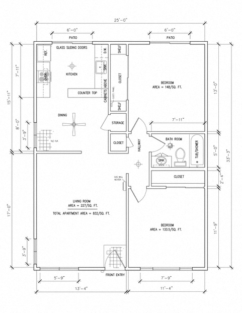 2x1 floor plans available at Otavon Apartments | Novato, CA
